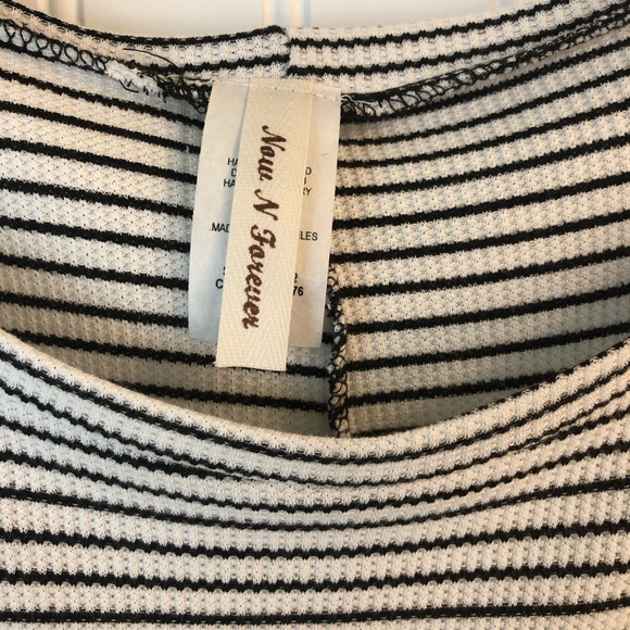 Now N Forever Black White Stripe Heart Tunic Dress - Picture 6 of 8